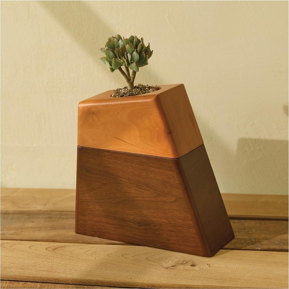 Plant Urn for Adult Human Ashes Cremation Wooden Urn by Aspen Studio